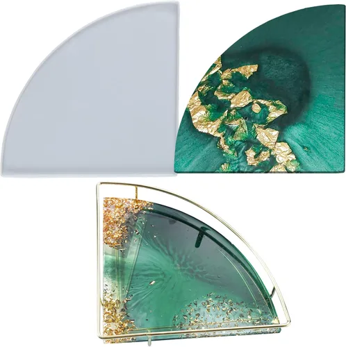 Vista 12 de Bandeja de silicona de resina epoxi con asas, rectángulo irregular de 12.4 x 6.9 pulgadas