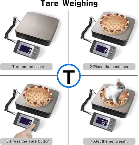 Vista 5 de Fuzion Báscula Digital de Envío de 88 lb × 0.1 oz, Báscula Postal de Acero Inoxidable Duradera con Tara, 4 Modos de Pesaje, Báscula de Envío