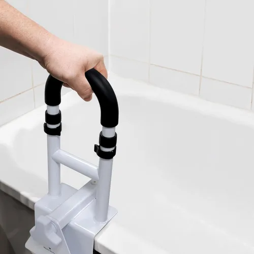 Vista 7 de Vaunn Medical - Riel de seguridad para bañera de altura ajustable, extensión extra de 17 a 20 pulgadas de alto, compatible con la ADA, mango