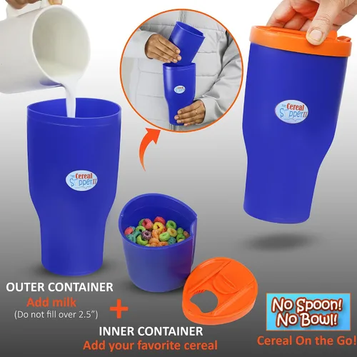 Vista 3 de Cereal Sipper II Azul y Naranja