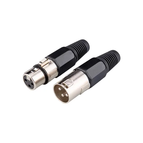 Vista 5 de MAD OWL Paquete de 4 conectores XLR de 3 pines – Cannon XLR DMX hembra macho adaptador, montaje en panel, conector de cable de micrófono para luz