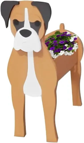 Vista 7 de Bamboo's Grocery LoKii Macetas de perro Boston Terrier, linda maceta de perro, contenedores de plantas con forma de animales, para plantas