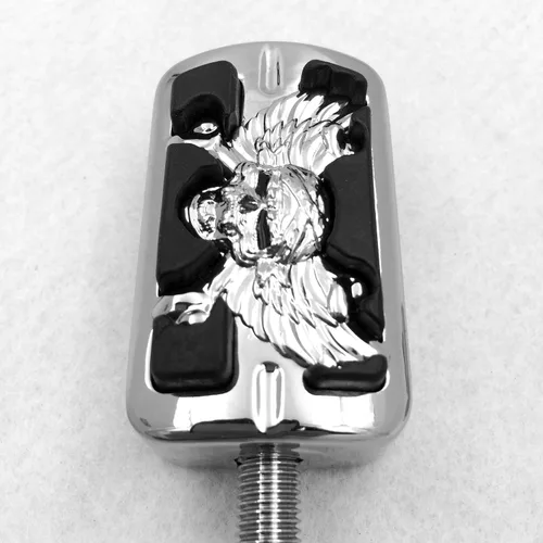 Vista 9 de Wing Cráneo Zombie Forma Willie G. Cráneo Shifter Peg para Harley Electra Amplia Super Low Glide Softail XLX chapado en cromo