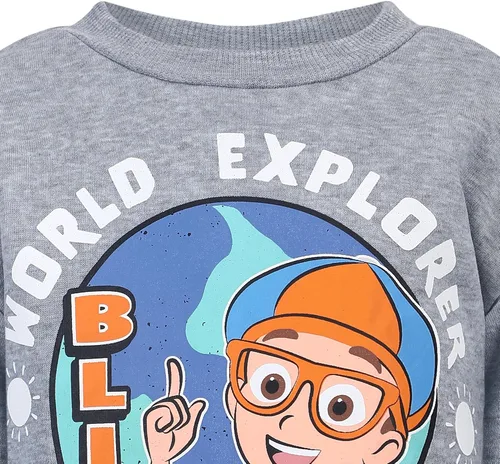 Vista 3 de Blippi Conjunto de sudadera y pantalones de manga larga para niños con estampado - Gris