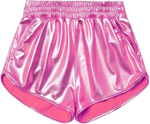 Vista 3 de Makarthy - Pantalones cortos metálicos para mujer