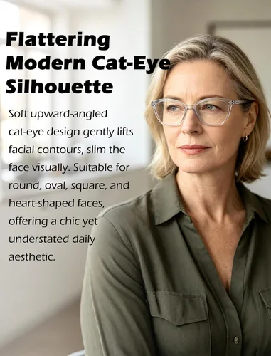 Vista 3 de HEEYYOK 0.50 Gafas de lectura para mujeres, 4 unidades, transparentes, diseño ojo de gato, para caras pequeñas, lentes de lectura flexibles