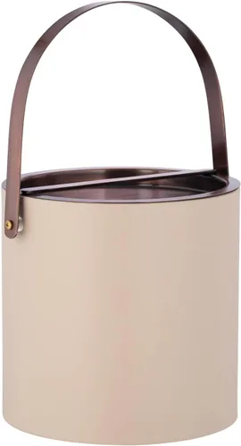 Vista 16 de Kraftware SYDNEY - Cubo de hielo de 3 cuartos con mango de arco cromado cepillado y cubierta de puente: beige