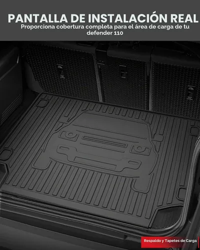 Vista 4 de Floor Mats & Cargo Liner for Land Rover 2020-2026 Defender 110 No apto para suelos de goma Defender 110s, cobertura máxima de superficie