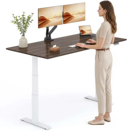 Vista 24 de FLEXISPOT E8 Premium North American - Escritorio de pie de nogal negro