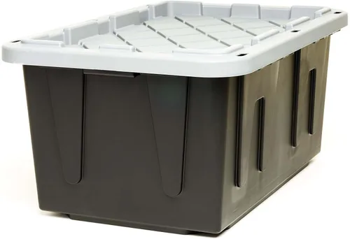 Vista 4 de 4427EBKDC.02 Caja de plástico reciclado resistente, contenedor de almacenamiento, 27 galones, negro, 2