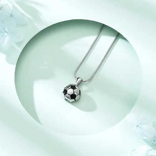 Vista 5 de Collar de urna de cremación para cenizas, colgante de acero inoxidable, collar conmemorativo deportivo, soporte para cenizas, recuerdo