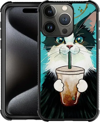 Vista 342 de Funda compatible con iPhone 15, diseño de elefantes africanos, diseño increíble a prueba de golpes, antiarañazos, carcasa trasera de policarbonato