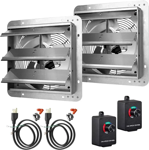 Vista 9 de Ventilador de escape de obturador de 12 pulgadas de alta velocidad de aluminio 1620RPM, 940 CFM