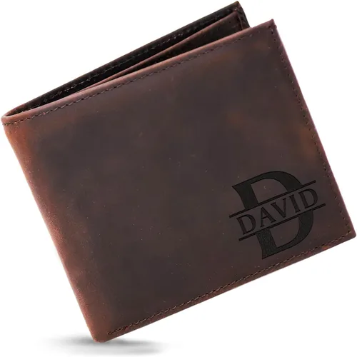 Vista 6 de Custom Gifts for Fathers Day, Custom Gifts for Men, Personalized Initials Name & Inside Text, Customizable Monogram Men Wallet, Valentine Gift for
