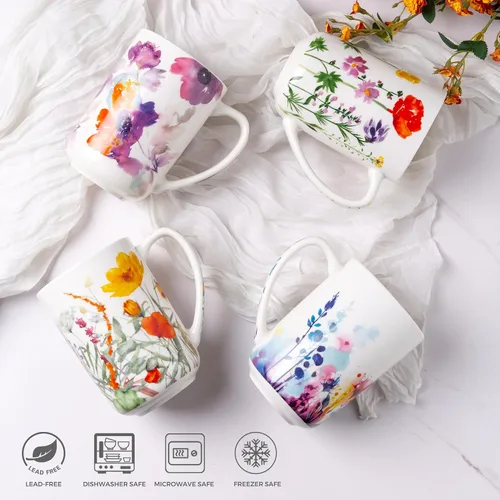 Vista 7 de AmorArc Taza de Té de Porcelana con Infusor y Tapas, Taza Grande de 18 Oz con Colador y Soporte para Bolsa para Té de Hojas Sueltas, Taza de Café