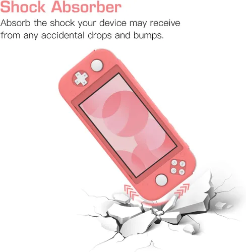 Vista 5 de MoKo - Funda compatible con Nintendo Switch Lite, funda protectora de silicona, funda antiarañazos, con absorción de golpes, antideslizante
