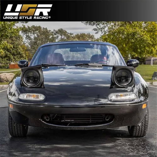 Vista 9 de USR 90-97 Miata MX-5 NA 7” Pulgadas Redondas H6024 Faros LED Proyector H6014 Negro Carcasa 6024 Haz Alto/Bajo Sellado (Par) Compatible con Mazda