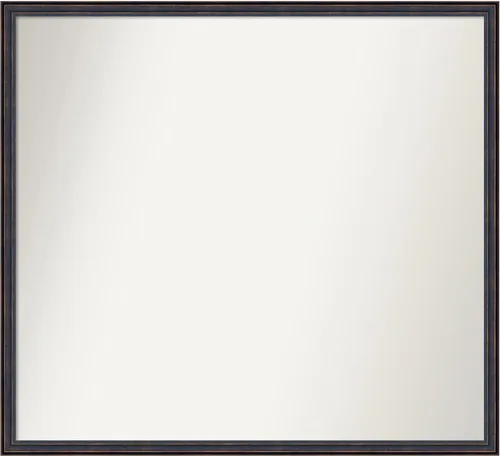 Vista 103 de Amanti Art Espejo de baño de bronce para sobre el fregadero, 25 x 26 pulgadas, espejo rectangular de bronce oscuro, marco de madera tradicional