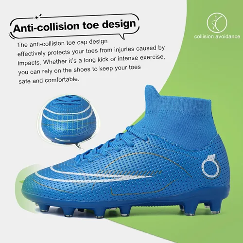 Vista 5 de GRESKY Tacos de fútbol para niños, zapatos de fútbol para niñas