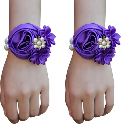 Vista 20 de Boutonniere de rosas de satén, 2 piezas para boda, novio, padrino, padrino, mejor hombre, padre, alfiler de solapa, agujero de botón, flor