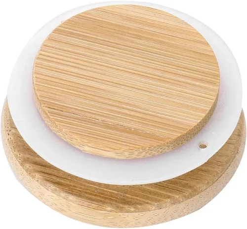 Vista 7 de Freebily Tapas de bambú Marson para frascos de silicona con sello de silicona para tarros de conservas de boca pequeña/regular/ancha, tipo B