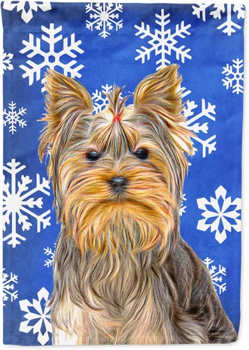 Vista 49 de Caroline's Treasures SC9374GF Bulldog English Snow flakes Holiday Garden Flag Buzón Bandera decorativa para patio exterior, patio, obras de arte