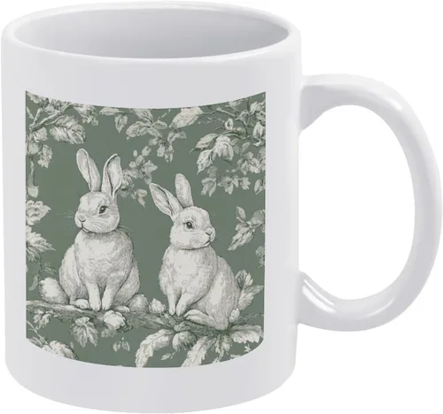 Vista 11 de Bunny French Easter Ceramic Coffee Mug Holiday Easter Mugs Mom Gifts from Daughter Son Kids Husband