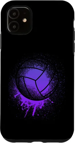 Vista 7 de iPhone 15 Jugador de Voleibol Deporte Niñas Mujeres Bday Purple Beach Team Case