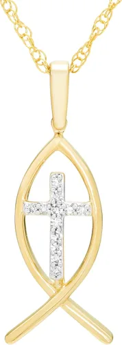 Vista 7 de Boston Bay Diamonds Sterling Silver Religious Cross Diamond 18" Necklace