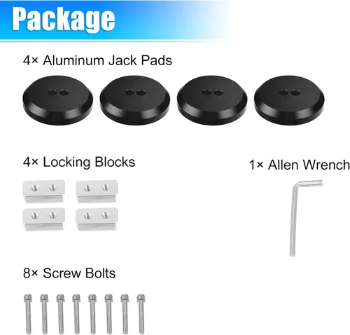 Vista 7 de X AUTOHAUX 4 almohadillas de aluminio Jack Pucks para Chevrolet Corvette C5 C6 C7 C8 Z06 ZR1 1997-2021 Jack Lift Pad Jack Lift Pad Adaptador de Negro