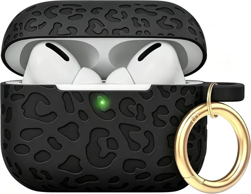Vista 13 de Compatible con funda AirPods Pro 2019, Gawnock Funda de silicona suave y flexible para funda AirPods Pro para mujeres y niñas con llavero (Caqui)