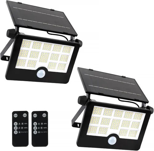 Vista 8 de Luz Solar de Inundación, 122 LEDs Luces Exteriores Brillantes con Sensor de Movimiento, Luz de Seguridad Solar de Anochecer a Amanecer para Patio