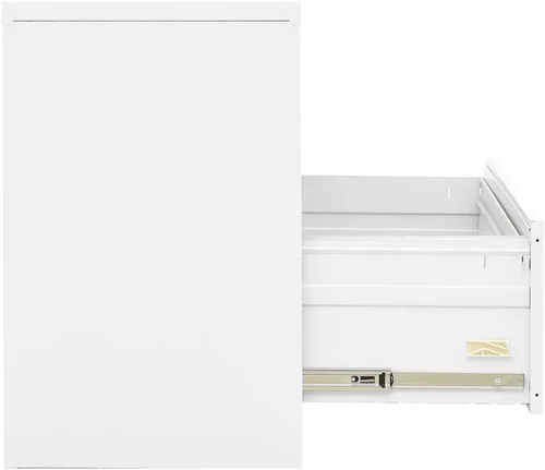 Vista 8 de Archivador de metal de 2 cajones, archivador de acero para oficina con cerradura para el hogar y la oficina, 35.4 x 18.1 x 28.5 pulgadas (blanco)