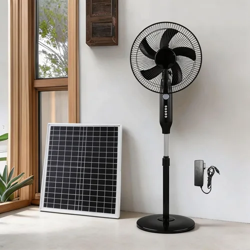 Vista 9 de Ventilador de pedestal accionado solar de 16 pulgadas,Motor DC sin Blanco