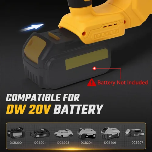 Vista 6 de Sierra de calar con batería Dw de 20 V, rompecabezas inalámbrico con 7 velocidades variables hasta 3200 RPM, luz LED, cortes biselados de 45°, 3