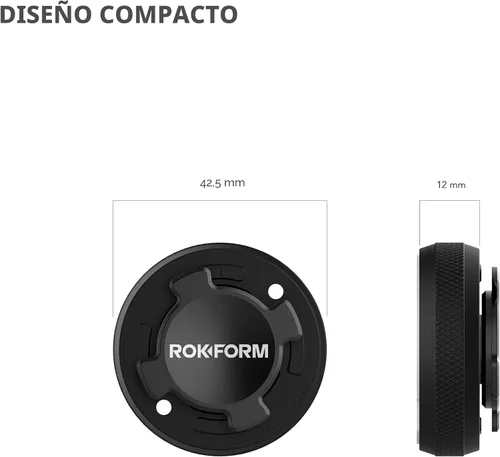 Vista 3 de Rokform - Soporte para teléfono con carcasa, soporte de salpicadero de aluminio seguro para coche y camión, se adhiere a cualquier superficie plana