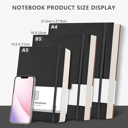Vista 6 de AHGXG Cuaderno universitario rayado A4 - Cuaderno en blanco A4 extragrande con líneas - 320 páginas de diario grueso para escribir, papel grueso