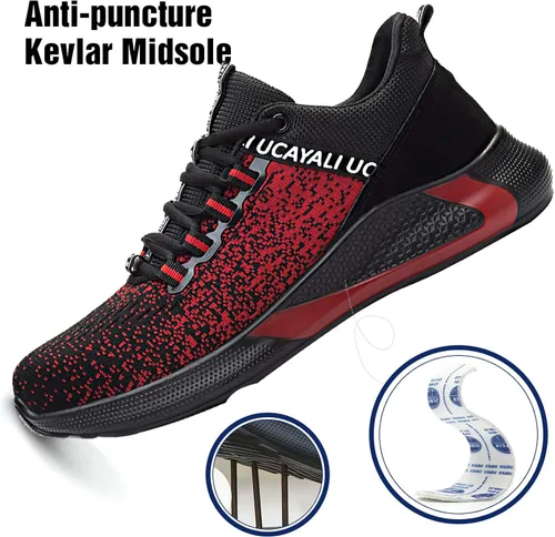 Vista 5 de UCAYALI - Zapatos de seguridad para hombres y mujeres. Tenis de trabajo con puntera de acero, utilizados en la construcción, ligeros y transpirables