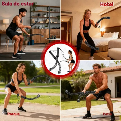 Vista 6 de Cuerdas de batalla inalámbricas (paquete de 2) cuerdas de entrenamiento portátiles para entrenamientos HIIT, entrenamiento cardiovascular