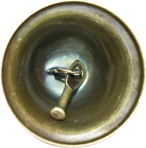 Vista 8 de Maydahui 10 cascabeles pequeños de bronce vintage mini (1.7 x 1.5 pulgadas) para entrenamiento de orinal de perro, timbre de puerta de perro, boda
