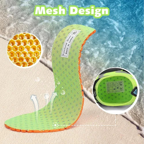 Vista 4 de SAGUARO Zapatos de agua para niños y niñas, zapatos descalzos de secado rápido, playa, piscina, natación, surf acuático