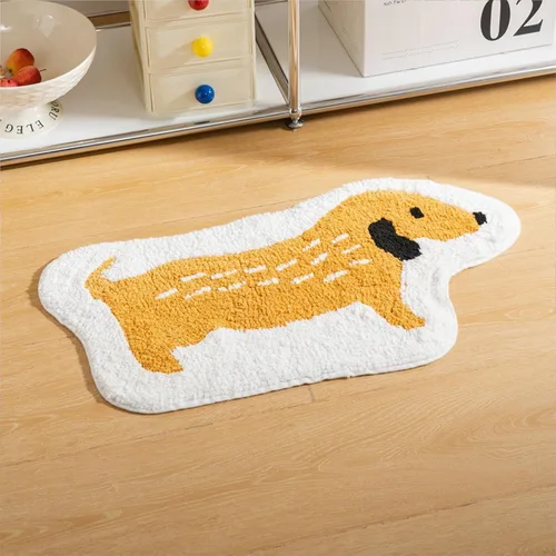 Vista 8 de Alfombras de baño, bonita alfombra de baño con forma de animal, no sorbe, absorbente, divertida decoración, alfombra de baño para baño, bañera