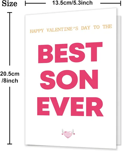 Vista 2 de Ziwenhu Tarjeta del día de San Valentín para hijo, dulce regalo de San Valentín para él, tarjeta del mejor hijo para niños