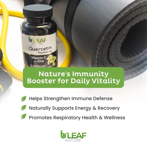Vista 7 de B'LEAF NATURE Fitosoma de quercetina, 120 cápsulas – 1000 mg de quercetina de alta absorción con vitamina C y zinc – Suplemento de quercetina