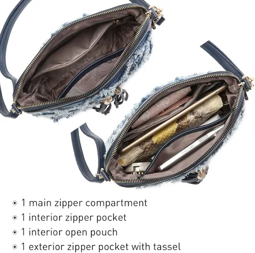 Vista 5 de Dasein - Bolso de hombro para mujer con cremallera y múltiples bolsillos