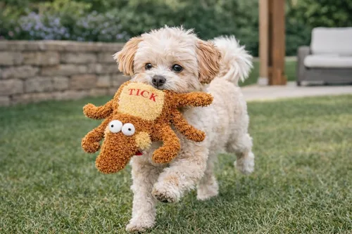 Vista 6 de Multipet 's - Juguete de peluche para perro de garrapata de 6 pulgadas, mediano