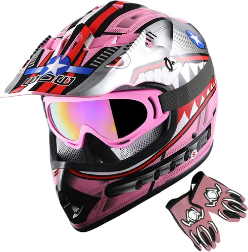 Vista 13 de 1Storm - Casco de motocross para jóvenes y niños, color negro mate + gafas + paquete de guantes negros para jóvenes MG