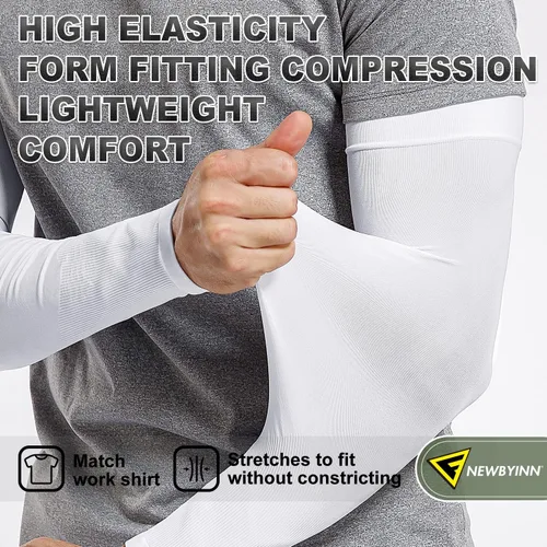 Vista 5 de Newbyinn Mangas de protección solar UV para hombres, mujeres y jóvenes, manga refrescante para cubrir el tatuaje del brazo, cubierta de brazo