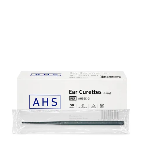 Vista 5 de American Hospital Supply Curetas desechables para los oídos, herramienta de eliminación de cera de oído, punta de cuchara azul de 0.157 pulgadas