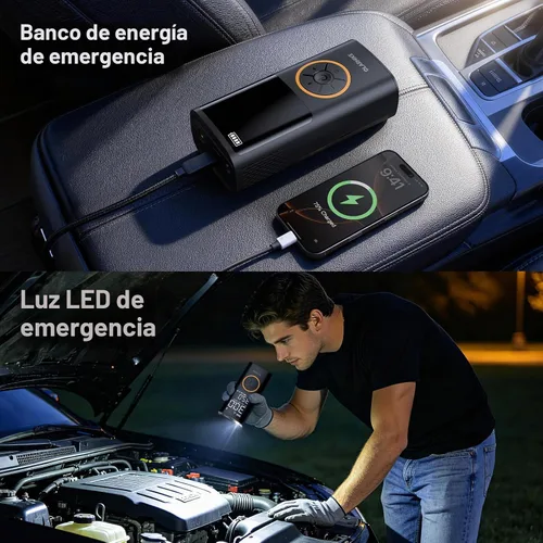 Vista 9 de OlarHike Compresor de aire portátil para inflador de neumáticos, sistema de manguera dual inteligente, bomba de aire automática para neumáticos
